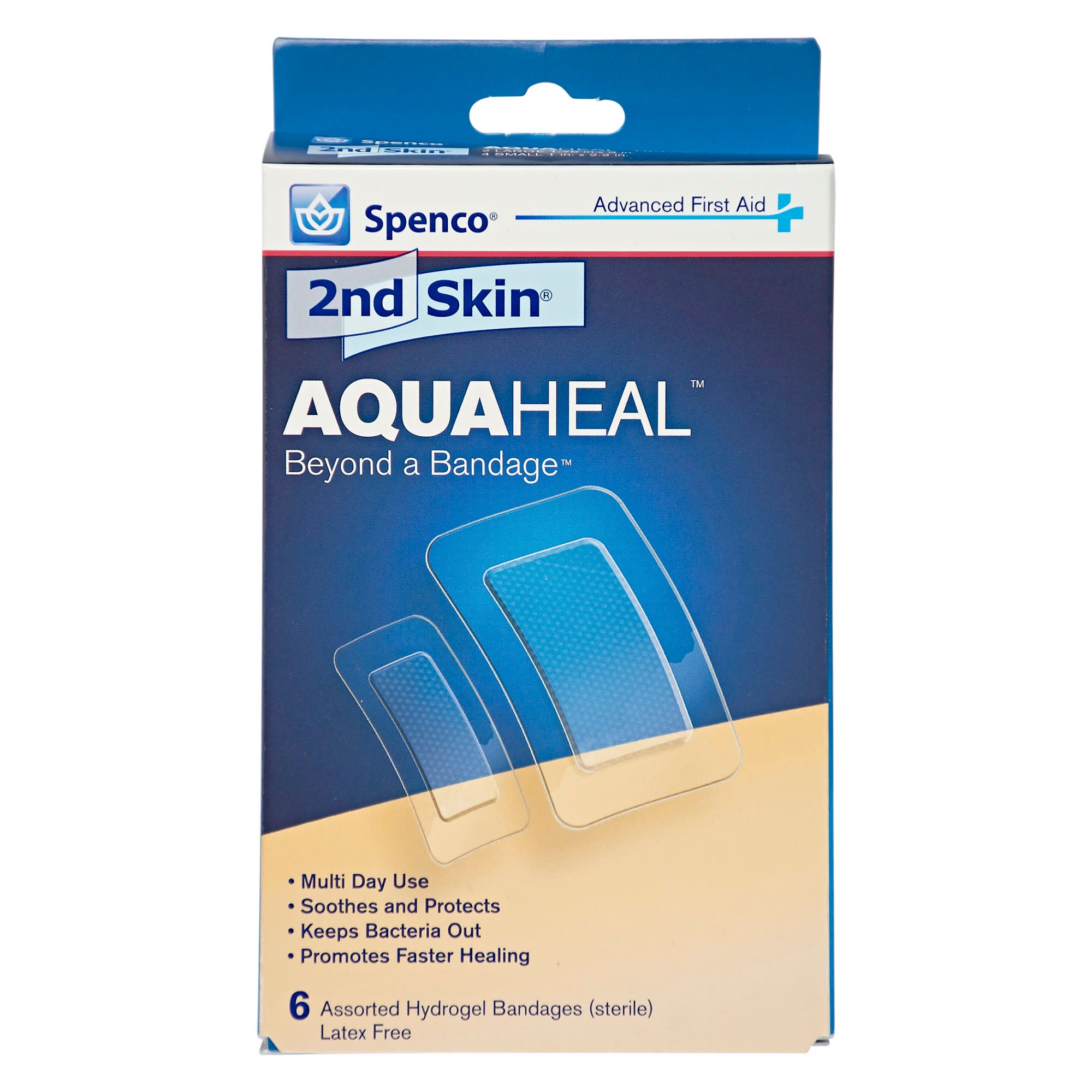 Spenco 2nd Skin Aquaheal Hydrogel Bandages, Medical Mixed Size 6-Count Spenco US Spenco 2nd Skin Aquaheal Hydrogel Bandages, Medical Mixed Size 6-Count Spenco US