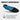 Blue shoe insole with impact absorbing technology and text on a white background